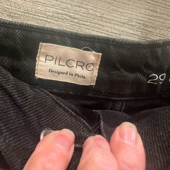 NWT new 29 fits 28 Anthropologie pilcro lace up denim jean shorts black - Picture 14 of 16